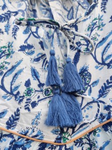 Vestido de algodón blanco y azul con estampado Floral para mujer, ropa de noche para playa - Product Image 5