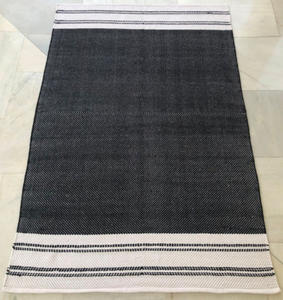 Alfombra Dhurrie de diseñador moderno de algodón 100%, alfombra marroquí geométrica tejida Plana Alta para uso en puertas de oración interiores, decoración del hogar - Product Image 4