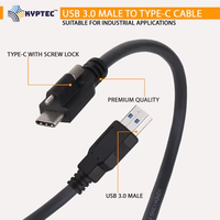 Câble de caméra USB 3.0 A mâle vers Type-C mâle avec vis, transmission de données haute vitesse, connecteur durable