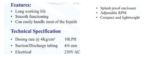Pompe doseuse prête à expédier avec alimentation 230V CA et pompe doseuse à tr/min réglable pour le traitement de l'eau utilise l'équipement - Product Image 3