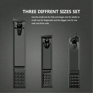 ชุดกรรไกรตัดเล็บสแตนเลสสีดำด้าน 3 ชิ้น ใบมีดตรง แข็งแรง ทนทาน สำหรับเล็บมือ เล็บเท้า และเล็บขบ สำหรับผู้ชาย - Product Image 2