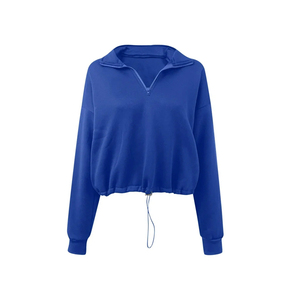 Sudaderas con capucha cortas con cremallera y cuello alto a la moda para mujer - Product Image 5