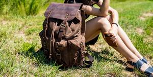 Sac à dos en toile de cuir durable avec compartiment pour ordinateur portable, écologique, grande capacité, pour voyage, école, travail, randonnée, extérieur, bandoulière, lettre - Product Image 6