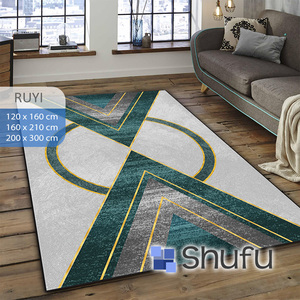 Shufu Moderne Confort Quotidien Anti-Dérapant TPR Base Tapis Durable Lavable Flanelle Imprimé Protection Contre Les Allergies En Polyester - Product Image 1