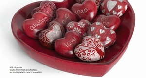 OEM ODM, venta al por mayor, corazón rojo, bandeja de amor, piedra única tallada a mano, artesanías indias, regalos de decoración del hogar modernos de lujo antiguos - Product Image 3