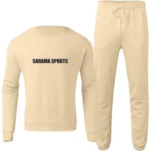 Conjunto Deportivo de Hombre, Sudadera y Pantalones Deportivos Gruesos de Algodón, Estampado Lavado Ácido, con Parche Bordado - Product Image 1