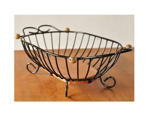 La mayoría de las ventas nueva cesta de frutas de hierro negro hecho a mano diseñador venta al por mayor cesta de frutas de calidad superior cesta de Metal de encimera - Product Image 3