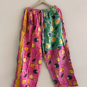 กางเกงขายาวงานฝีมือแบบคันธาหลากหลายแบบ กางเกงโยคะทรงขาบานสไตล์โบฮีเมียน - Product Image 1