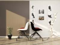 Chaise de bureau ergonomique en maille OMNI avec vérin à gaz et soulagement de la pression pour le travail collaboratif