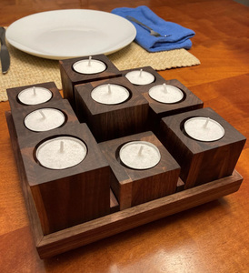 DECOR N UTILITY CRAFT Handmade Wood Candle <b>Light</b> Holder Christmas Centerpiece Rectangle Shape Uttar Pradesh India for Home Decor - Product Image 5