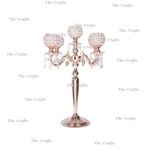 Candelabro Decorativo de Diseño Atractivo en Metal y Cristal con Recipiente para Flores para Decoración de Eventos - Product Image 6
