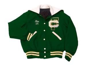 Veste universitaire en laine pour femmes Lettres brodées en gros Manches en cuir Vestes universitaires courtes en laine pour femmes - Product Image 6