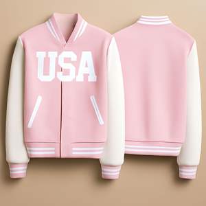 Personalizado con estilo fresco Formal Varsity chaqueta DIY 3D impreso Logo lana cuero Varsity Collar versátil invierno prendas de vestir exteriores nuevo - Product Image 4