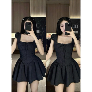 [Fábrica de costura a buen precio] DR172 2025 Mini vestido con cuello cuadrado a rayas en colores de tendencia caliente Meticuloso en cada costura - Product Image 6