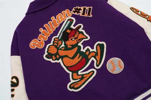 เสื้อแจ็กเก็ตเลตเทอร์แมนแขนหนัง PU ของผู้ชายเสื้อสเวตเตอร์ขนาดใหญ่บางดีไซน์แบบสตรีทแวร์ MJ2024ออกแบบได้ตามต้องการ - Product Image 2