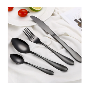 Livraison rapide Restaurant Hôtel En Acier Inoxydable Dîner Cuillère Noir Mat Cuillère En Acier Inoxydable Mariage Couverts Ensembles - Product Image 6
