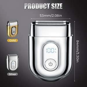 Afeitadora Eléctrica Recargable para Hombre, Portátil, de Láminas Rotatorias, para Uso en Seco/Húmedo, con Pantalla LED, Resistente al Agua IPX7, para Afeitar Barbas y Cuerpo, Lavable - Product Image 1