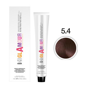 GLAMOUR PROFESSIONAL Crème colorante pour cheveux de qualité supérieure sans ammoniaque 100 ml Tous types de cheveux Teintes cuivrées permanentes Huile d'argan Vitamine - Product Image 2