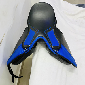 Selle de dressage équestre anglaise de luxe en cuir synthétique de la plus haute qualité, taille personnalisée, logo couleur pour l'équitation - Product Image 2