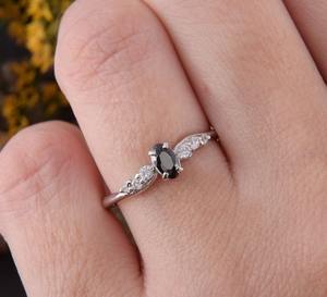 925 bague classique en argent massif bijoux pour femmes 925 argent Sterling noir Onyx pierre précieuse Style Boho bague faite à la main cadeau pour maman - Product Image 4