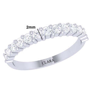 Anillos de Plata de Ley 925 de Primera Calidad para Mujer, Chapados en Rodio con Diamantes y Engaste de Bisel para Boda - Product Image 2