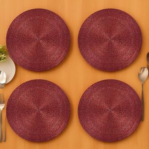 Best Parties Tableware Decorative Red Glass <b>Beaded</b> Rounded <b>Placemat</b> for Parties & Other Functions - Product Image 5