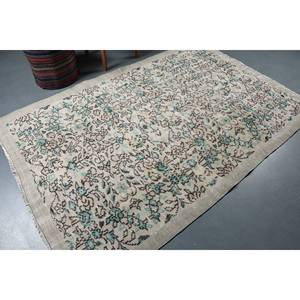 Tapis Vintage en Laine Beige Bleu avec Design Patchwork Turc 5.2 X 7.6ft pour Couloir de Chambre d'Adolescent avec Support en Latex - Product Image 2