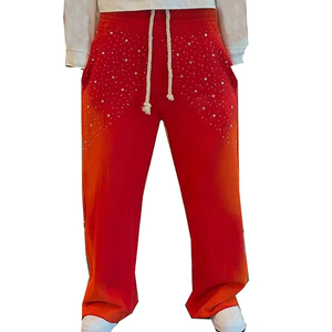 Oversized <b>Baggy</b> <b>Trousers</b> <b>Men's</b> Custom Striped High Waist Sweatpants Stacked Flare Track Knitted <b>Trouser</b> - Product Image 1