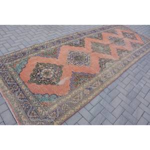 Alfombra turca Vintage clásica 4,9x12,8 pies tradicional naranja azul Patchwork lana sala de estar alfombra respaldo de látex 9x12 clásico 10mm - Product Image 2