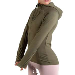 2025 Wholesale Custom Design Women's Winter Fitness <b>Wear</b> Hooded Long Sleeve Pullover Hoodies <b>Sexy</b> <b>Gym</b> Workout Polyester/Cotton - Product Image 6