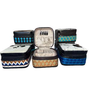 Handmade Bohemian Cowhide Leather Animal Print Soft Handle <b>Medium</b> Capacity Multi-Function Fashion Cosmetic <b>Case</b> Zipper Closure - Product Image 5