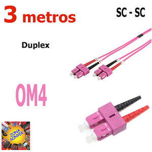 Cavo patch in fibra ottica duplex SC-SC OM4 da 3 metri - Product Image 1