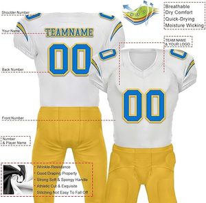 Vêtements de sport pour hommes de haute qualité, ensembles d'uniformes de football américain et de football, légers, 100% polyester, couleurs personnalisables, service OEM - Product Image 5