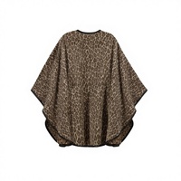 Cape de luxe en mélange de laine et de cachemire marron 2026 pour femme, 100 % haute qualité, chaude, écologique, coupe-vent, avec col en fourrure de renard pour l'hiver