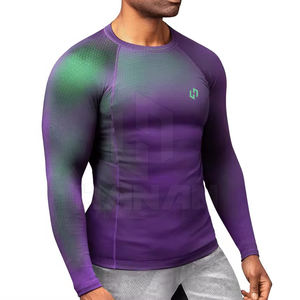 Venta al por mayor de manga larga de compresión Rash Guard Shirt Ropa de entrenamiento transpirable - Product Image 6