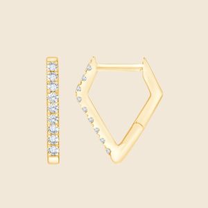 Boucles d'oreilles en diamant de laboratoire rond à bords taillés, 0,2 carat F-VS, en or massif 14 carats, pour mariages, fiançailles et soirées - Product Image 2
