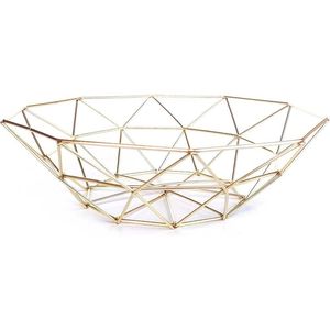 Panier à fruits en or incurvé large, design moderne en fil ouvert, décoration de maison de luxe, bol de présentation élégant, finition de qualité supérieure - Product Image 3