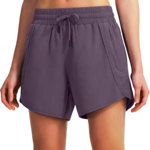 Pantalones cortos de entrenamiento de poliéster 100% transpirables para mujer, pantalones cortos de gimnasio de malla ligera - Product Image 5