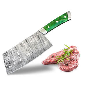 Couteau de cuisine de haute qualité en acier Damas personnalisé, manche en bois, écologique, passe au lave-vaisselle, design moderne - Product Image 1