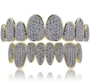 Grillz Morganite sur mesure très demandés, plaqués argent/or rhodié, style hip-hop, pour hommes et femmes, ajoutez du luxe à votre look quotidien, en gros - Product Image 2