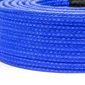 Ceinture de Jiu-Jitsu Brésilien Premium BJJ Pro Bleue Double Noyau Coton Tissage Perlé Ceinture d'Entraînement - Product Image 6