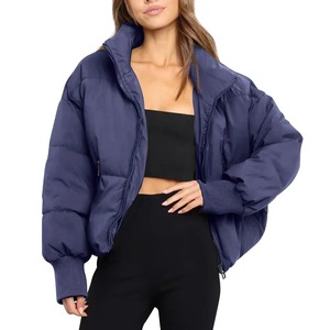 Veste d'hiver unie décontractée de haute qualité pour femmes Premium OEM veste à glissière pour femme nouvelle veste bouffante imperméable fabricant - Product Image 5