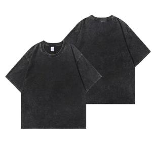 2025 nouveauté haute qualité 100% coton lavé à l'acide Vintage T-Shirt broderie personnalisée pour femmes et hommes - Product Image 1