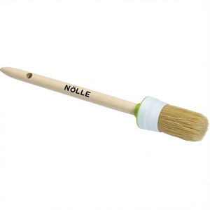 NLLE <b>Round</b> Paint <b>Brush</b> Size 12 with Light Mixed Bristles 50/60mm Length Raw Wooden Handle - Product Image 3