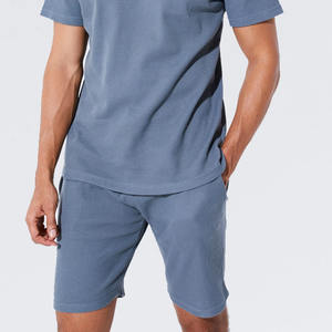 Summer New high quality Men Sports Tracksuit Short Sleeve t Shirts Shorts 2 Pieces Round Neck Workout Gym Running short Set Men - Product Image 3