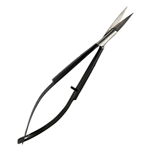 Ciseaux à sourcils en gros, couleur or et noir, lames droites et pointues, acier métallique, ciseaux à sourcils de beauté - Product Image 6