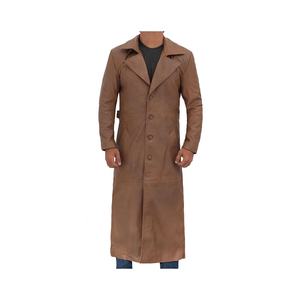 Hiver Saison 2025 Vente en gros de qualité supérieure Design classique Veste longue en cuir véritable pour hommes Vêtements décontractés Manteau long en cuir - Product Image 6