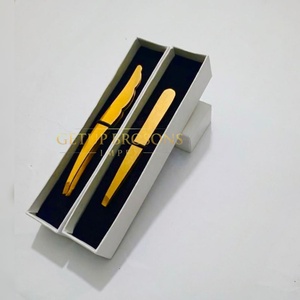 Pinzas Profesionales para Cejas GETUP BROSONS IMPEX, de Acero Inoxidable con Punta de Plasma Dorada, Antiestáticas, Ecológicas y Ligeras - Product Image 5