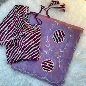 Bandhej Handwork Cutdana Butta avec Rich Pallu Flower Bandhej Style décontracté pour les fêtes Mariages Diwali Festivités - Product Image 1