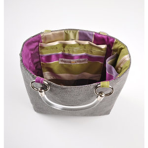 Bolso Tote Pequeño Boa para Mujer, en Cuero PU Plateado, con Asa Individual, Cierre de Cremallera, Color Sólido, Portátil y Elegante - Product Image 1